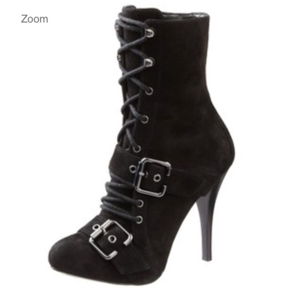 GUESS Black Leather Oliv High Heel Boots size 81/2